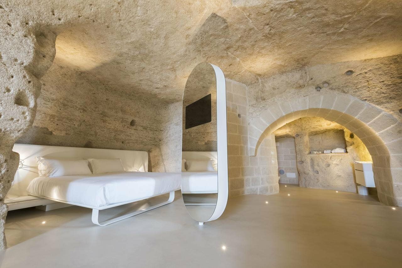 Aquatio Cave Luxury Hotel&SPA Matera Esterno foto The interior of a cave house