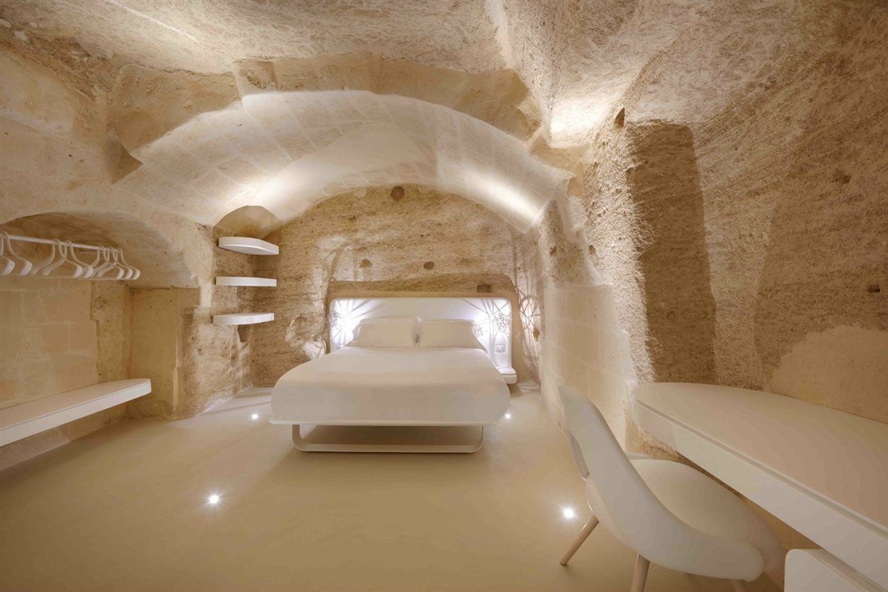 Aquatio Cave Luxury Hotel&SPA Matera Esterno foto A cave room at the hotel